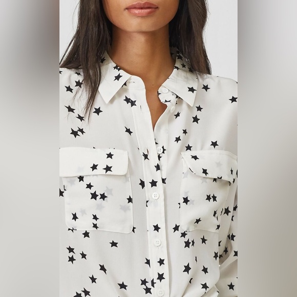 Equipment signature silk blouse with stars size small - Picture 4 of 14